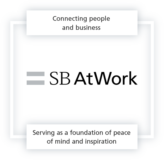Connecting people and business  Serving as a foundation of peace of mind and inspiration  SB Atwork SoftBank Group